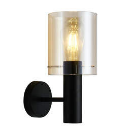 Lampa Ścienna Italux Sardo Wl-5581-1A-Bk+Amb