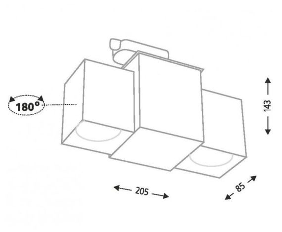 Reflektor do szynoprzewodu Shilo Bizen 7710 Biały