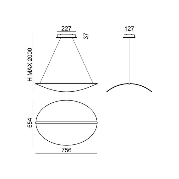 Lampa Wisząca Linea Light Diphy 8170 40W LED