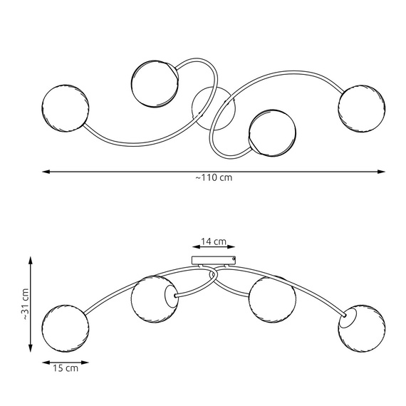 Plafon Emibig Vibra 4 Bl Opal (1398/4)