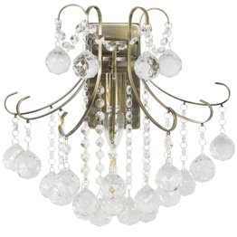 Lampa Ścienna kryształowa Elem Barcelona 6245/1 21QG mosiądz