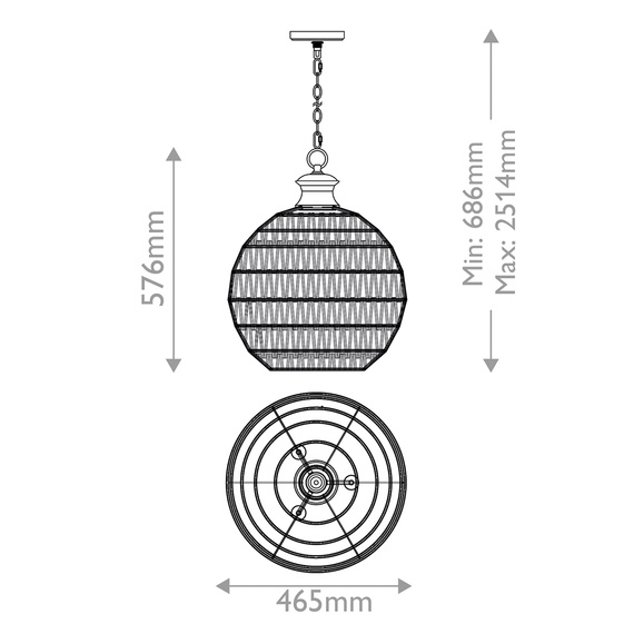 Żyrandol Elstead Lighting QZ-CASABLANCA-3P-PBZ