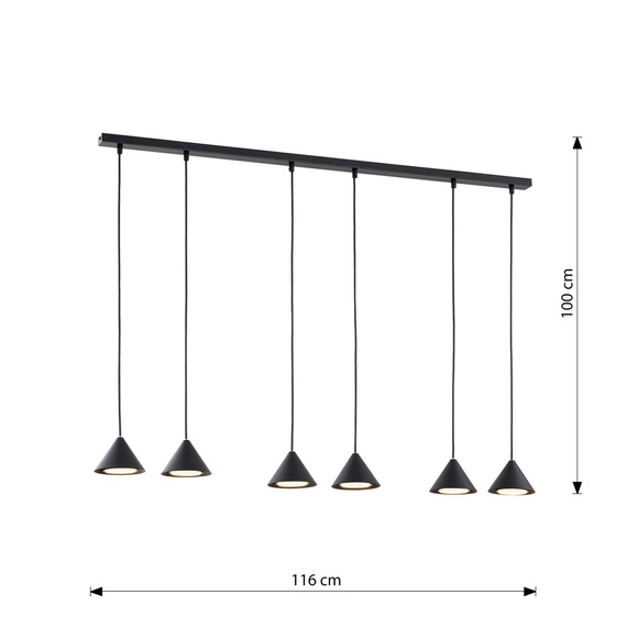 Żyrandol Emibig Elit 6 Black (1330/6)
