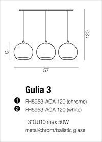 Lampa wisząca AZzardo GULIA 3 biała AZ0638