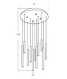 Lampa Wisząca Azzardo Ilios 12 Pendant 3-Step DIMM BK AZ5744