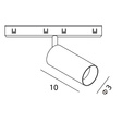 Reflektor do szynoprzewodu Maxlight Micro11 N0002N 10W Czarny 3000K