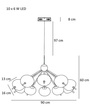 Lampa wisząca Berella Light Peonia 10
