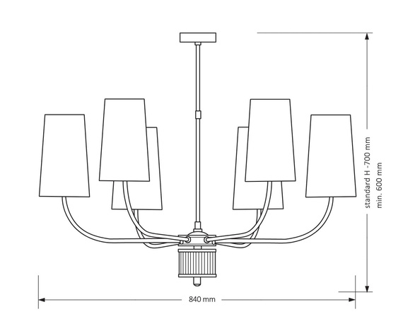 Kutek Mood Lampa wisząca Pesaro PES-ZW-6(Z)