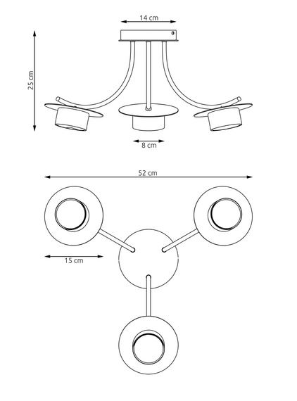 Lampa Wisząca Emibig Enso 3 Bl (1445/3)