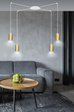 Wisząca lampa TRAKER 4 WH/GOLD biały-Złoty (527/4) - Emibig