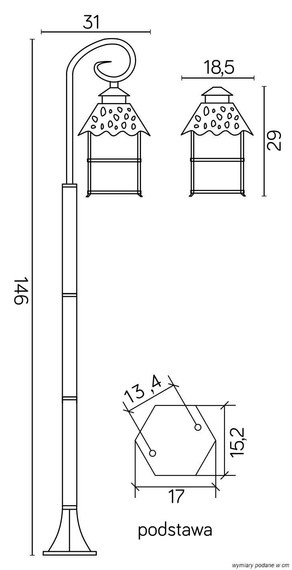 Lampa stojąca zewnętrzna Cadiz K 5002/1/Z