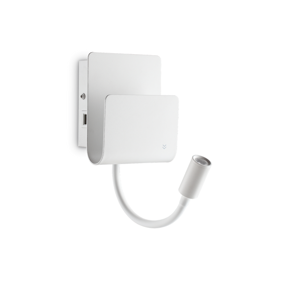 Kinkiet z wężykiem LED do sypialni Ideal Lux Probe AP2 Bianco