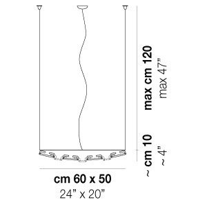 Lampa Wisząca 60 x 50 cm VISTOSI GIOGALI3D SP 50