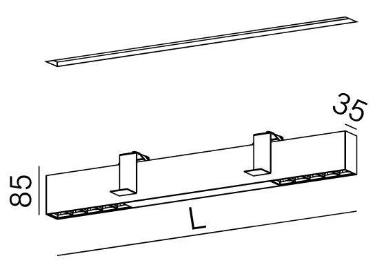 Oprawa wpuszczana AQForm Rafter section 213 cm złoty 30269-L930-WW-00-19