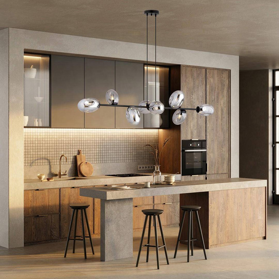 Wisząca lampa PANDORA 8 BL GRAFIT czarny (1263/8) - Emibig