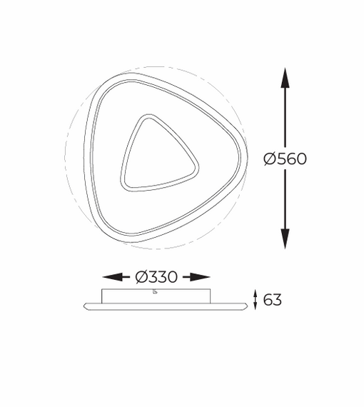Zuma Line MX3888-1-3WBCT Oprawa sufitowa Getafe