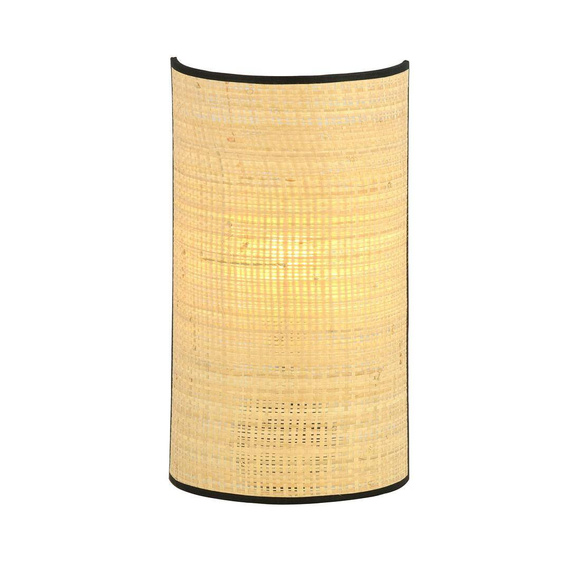 Natynkowa lampa ścienna ASTON K1 RATTAN czarny (1149/K1) - Emibig