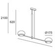 LEDS Coco 00-7985-05-M1 Żyrandol Grok