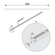 Nowoczesny plafon FP003/A5/P/BL/117/830 Cleoni MINILine 34,2 LED 180cm 