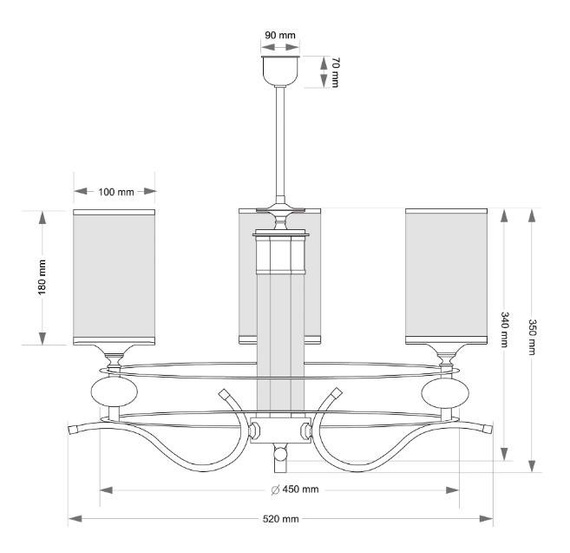 Kutek Ruta Lampa wisząca RUT-ZW-3(P/KL)TRAN