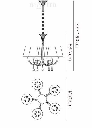 Lampa wisząca Mantra Paola 6206