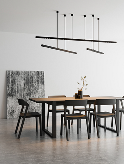 Aqform Lens Lampa wisząca nowoczesna czarna 149cm 50284-L930-W3-00-12