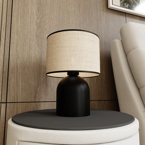 Lampa Stołowa Emibig Aspen Ln1 Black/Rattan (1324/LN1)