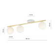 Lampa sufitowa MONZA 3 WH OPAL biały-Złoty (1253/3) - Emibig