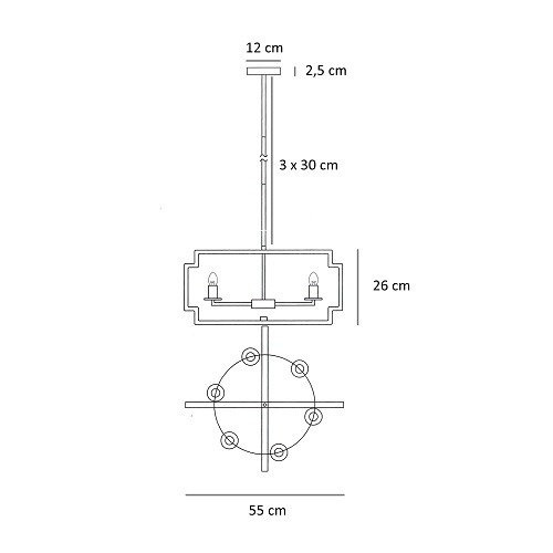 Lampa wisząca Berella Light Tortas 6P BL0420