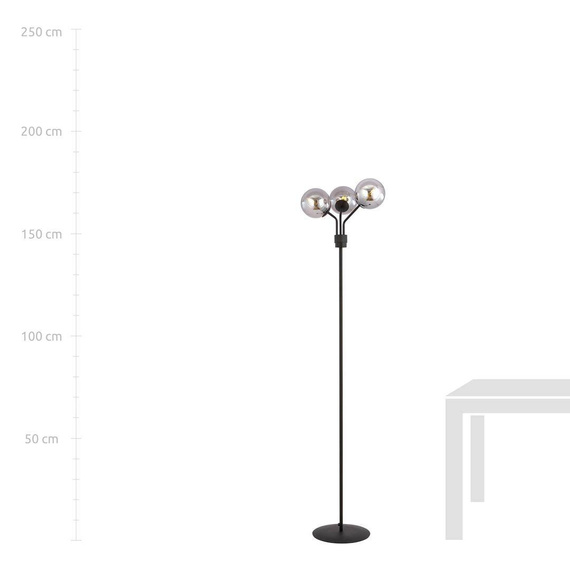 Podłodowa lampa NOVA LP3 BLACK/GRAFIT czarny (1140/LP3) - Emibig