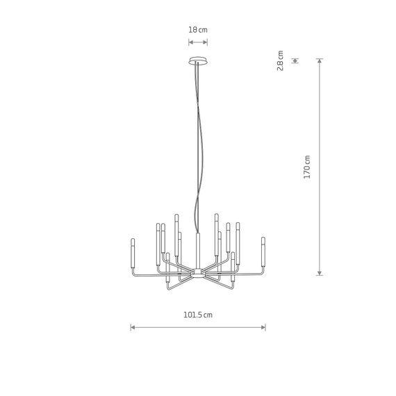 Lampa wisząca Nowodvorski Orto XII A 11463 szara