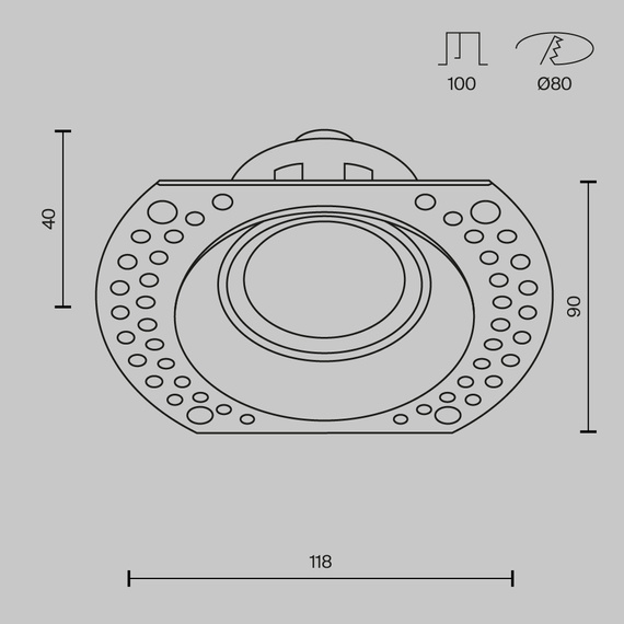 Oprawa do zabudowy Maytoni Dot DL042-01-RD-W