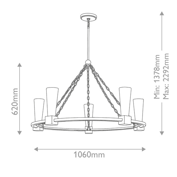 Żyrandol Elstead Lighting KRISTY5-DG-OPAL