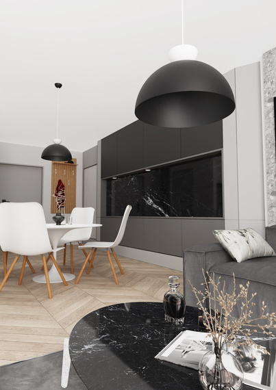 Lampa Wisząca Emibig Lunaro 1l Bl Black/White (1472/1L)