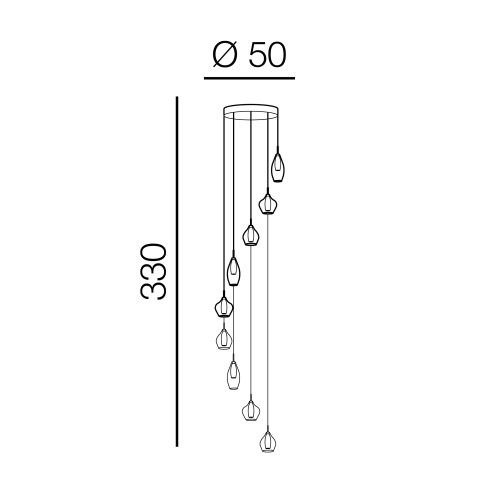 Kaskadowy żyrandol Azzardo Amber Milano AZ3102