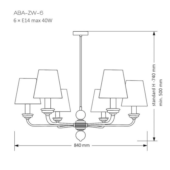 Lampa Wisząca Kutek Mood Abano ABA-ZW-8(N/A)