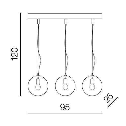Lampa wisząca trzypunktowa na listwie Azzardo Iris 3 Line AZ3103