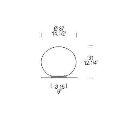 Lampka Nocna Leucos SPHERA T3 / 37 biała 37 cm