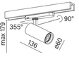 Aqform Hyper zoom 16446-M930-Z3-00-12 Lampa do szyno przewodu 3-fazowy