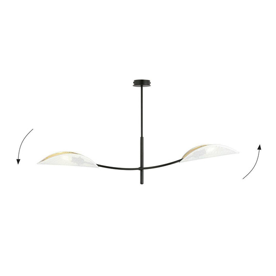 Lampa sufitowa LOTUS 2 WHITE/GOLD czarny (1107/2) - Emibig