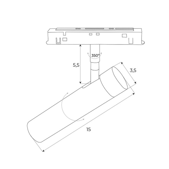 Lampa do szyny magnetycznej M0049D Maxlight Magnetic System Dali 3000K złoty