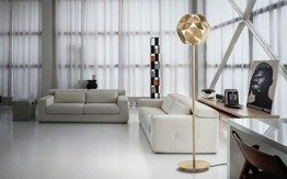 Lampa podłogowa Masiero Timeo STL złoto/biała