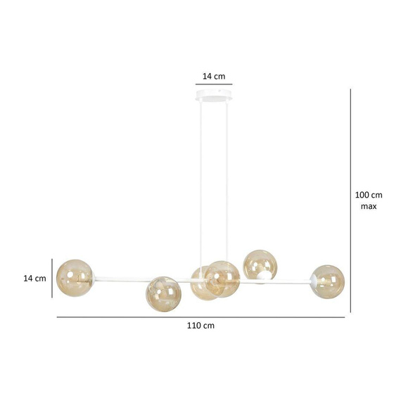 Zwis ROSSI 6 WH MIODOWY biały (879/6) - Emibig