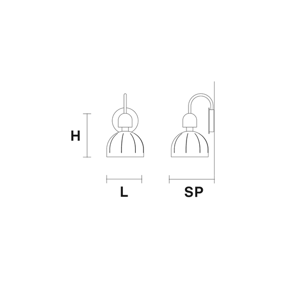 Kinkiet Masiero Cupolè A czarny