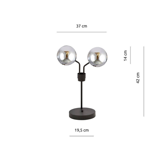 Lampka nocna NOVA LN2 BLACK/GRAFIT czarny (1140/LN2) - Emibig