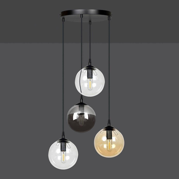 Wisząca lampa COSMO 4 BL PREMIUM MIX czarny (714/4PREM) - Emibig