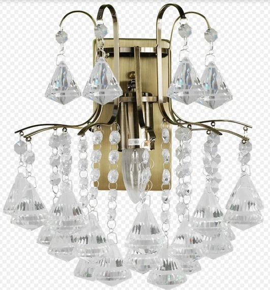 Lampa Ścienna kryształowa Elem Monte Carlo 6246/1 21QG+TR mosiądz