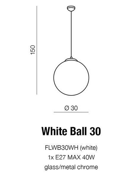 Lampa Wisząca Azzardo White Ball 30 AZ2516