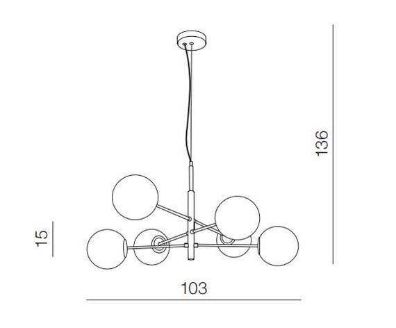 Azzardo Oviedo AZ4420 Żyrandol Czarny