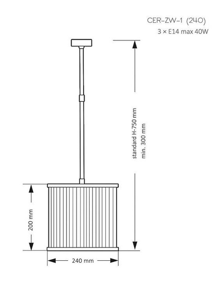 Lampa wisząca Kutek Mood Cero CER-ZW-1(Z) 240